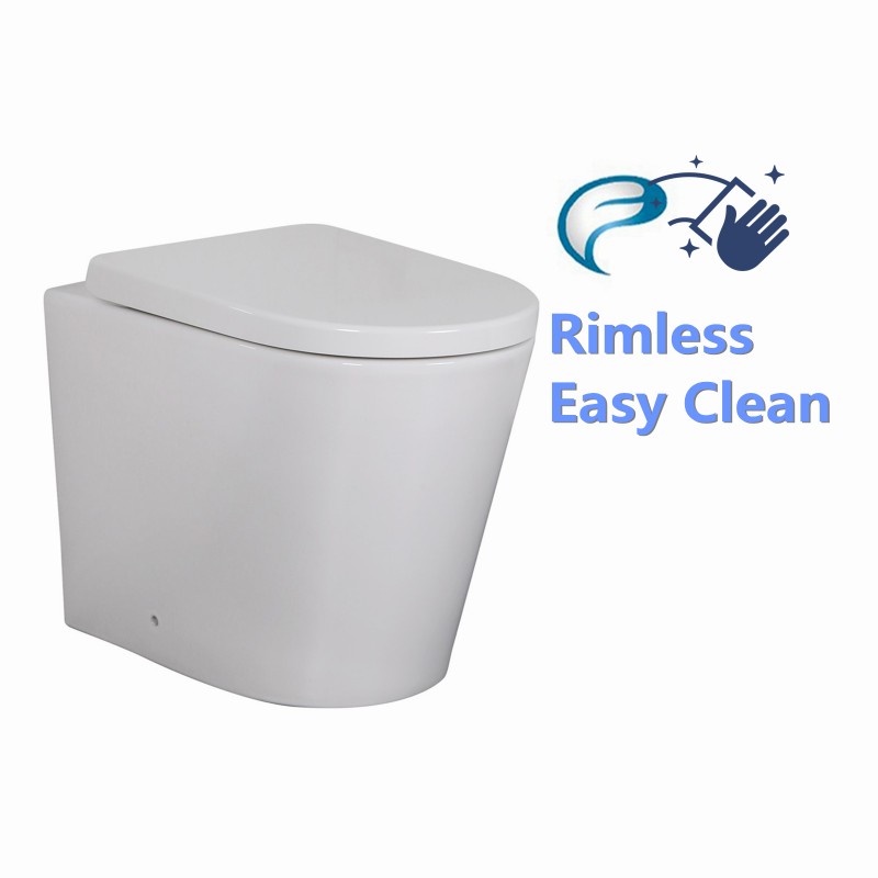 Avis Rimless Flushing Wall Faced Floor Toilet Pan WELS